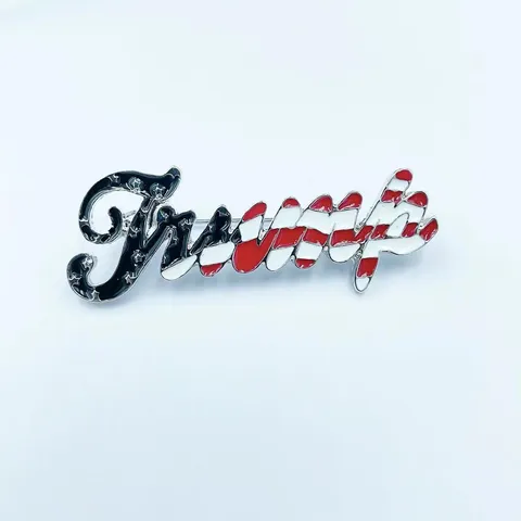 Alloy Enamel Letter Brooch Pin Fashion Flag Element Badge Clothing Accessories Decoration Memorial Jewelry Gift For Unisex