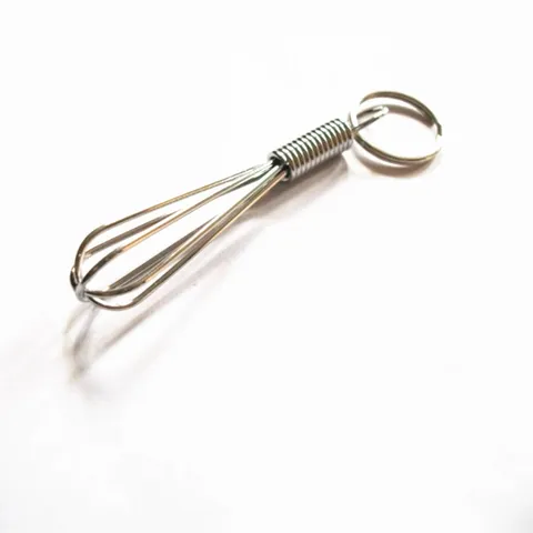 Mini Fouet en Acier Inoxydable Porte-clés Batteur d'Œufs Outil de Agitation de Cuisine Portable Petit Pendentif Fouet Cadeau pour Cuisson