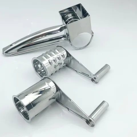 Stainless Steel Rotary Cheese Grater Handheld Kitchen Shredder Slicer With Interchangeable Drums For Vegetable Nut Chocolate