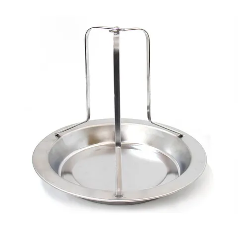 Grille Poulet Rôti en Acier Inoxydable Poêle à Barbecue Verticale Portable Camping en Plein Air Support à Poulet
