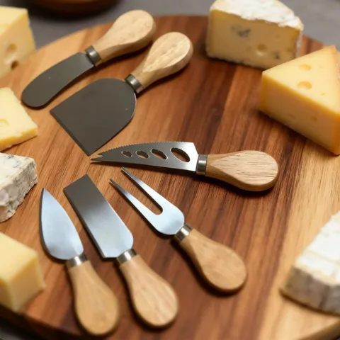 Stainless Steel Cheese Knife Set Wood Handle Butter Spatula Pizza Shovel Cheese Cutter Kitchen Tableware Tool
