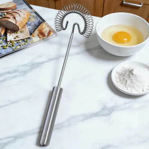 Edelstahl Manueller Feder Schneebesen Für Küche Backen Und Rührwerkzeug Ergonomischer Griff Eierschläger Sahnemischer