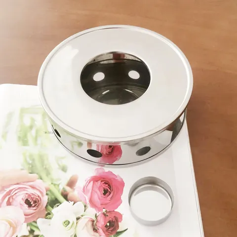 Stainless Steel Tea Warmer Base Hollow Heating Pot Heater With Candle Holder For Glass Teapot Home Kitchen Teaware Accessories