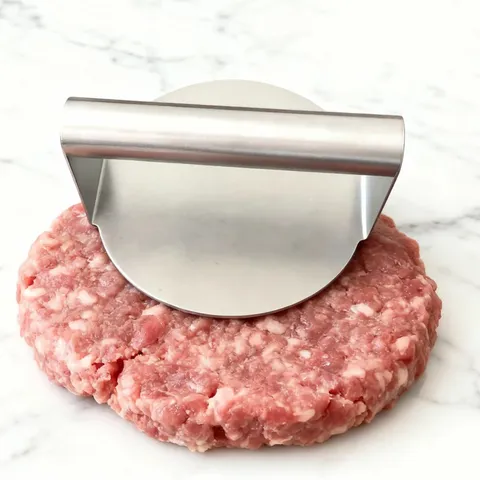 Presse à Burger en Acier Inoxydable Robuste Moule de Presse à Hamburger pour Cuisine BBQ Cuisson Outil de Presse à Viande