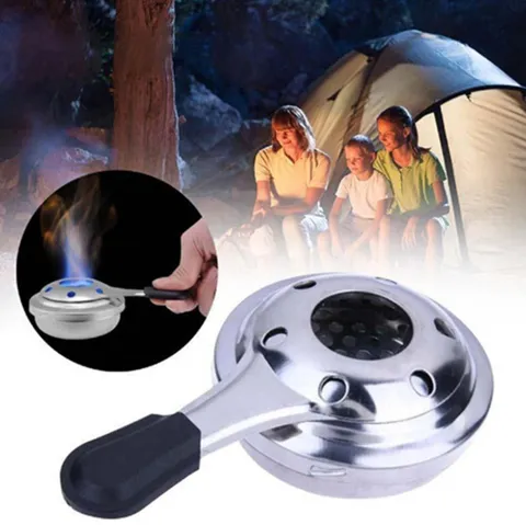 Réchaud à Alcool en Acier Inoxydable Mini Extérieur Casserole de Camping Portable Outil de Cuisson Avec Poignée Résistante à la Chaleur