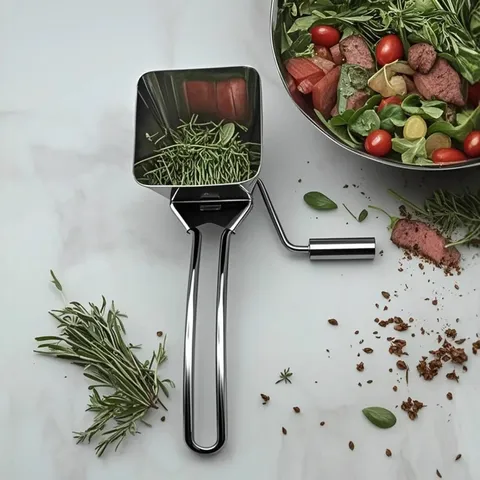 Stainless Steel Manual Herb Chopper Multifunctional Kitchen Vegetable Cutter Mincer Spice Grinder