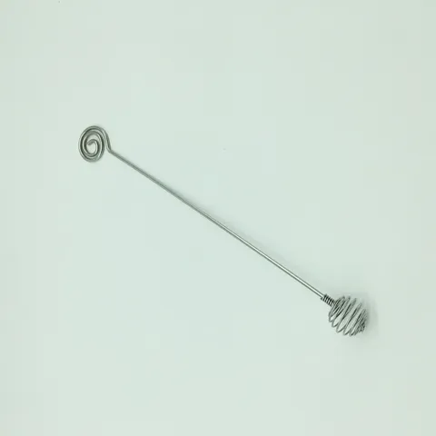 Bâton de Cuillère à Miel en Acier Inoxydable 304 Portable Manuel Cuillère à Agiter le Miel Mini Fouet Outil de Cuisine