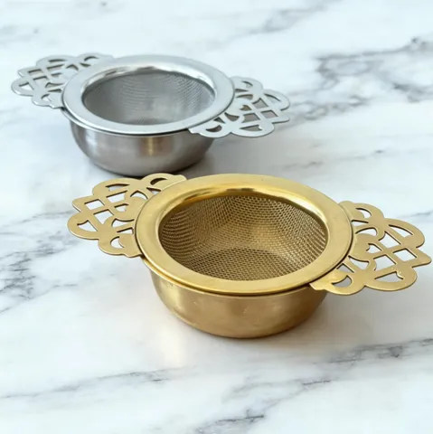 Stainless Steel Tea Infuser Fine Mesh Loose Leaf Tea Strainer With Lacing Design For Teapot Kitchen Teaware
