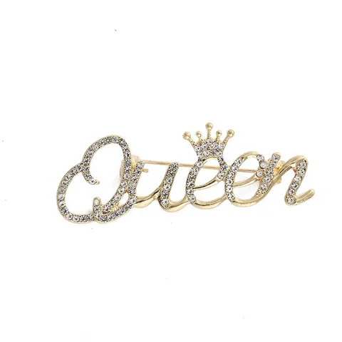 Vintage Alloy Rhinestone Brooch Pin Delicate Artificial Pearl Crown Letter Flower Wreath Brooch Fashion Scarf Buckle Women Jewelry Gift