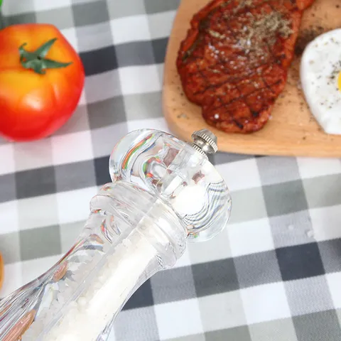 Manual Household Acrylic Pepper Grinder Salt Spice Mill With Ceramic Core Transparent Kitchen Cooking Tool