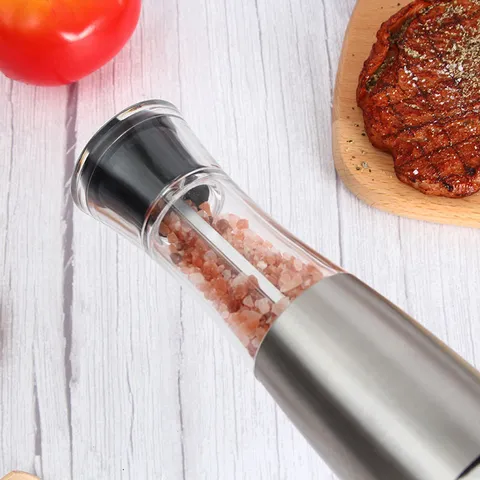 Electric Pepper Grinder Stainless Steel Gravity Salt and Pepper Mill Adjustable Coarseness Kitchen Tool