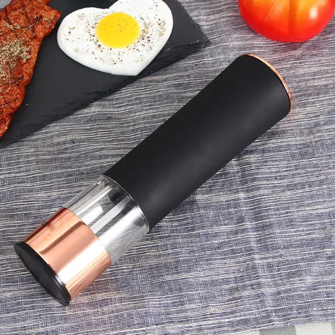 Electric Salt And Pepper Grinder Stainless Steel Transparent Visible Window Battery Powered Kitchen Seasoning Mill Tool