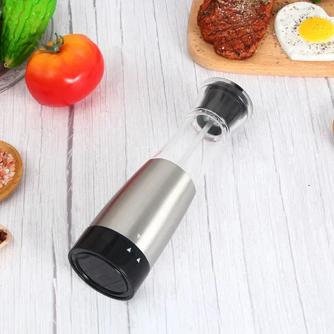 Electric Pepper Grinder Stainless Steel Gravity Salt and Pepper Mill Adjustable Coarseness Kitchen Tool