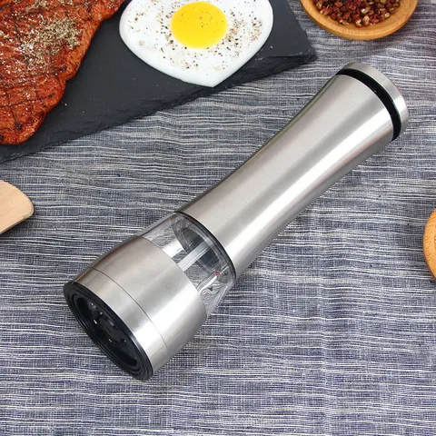 Stainless Steel Electric Manual Salt And Pepper Grinder Ceramic Rotor Adjustable Coarseness Spice Herb Grinder Kitchen Tool