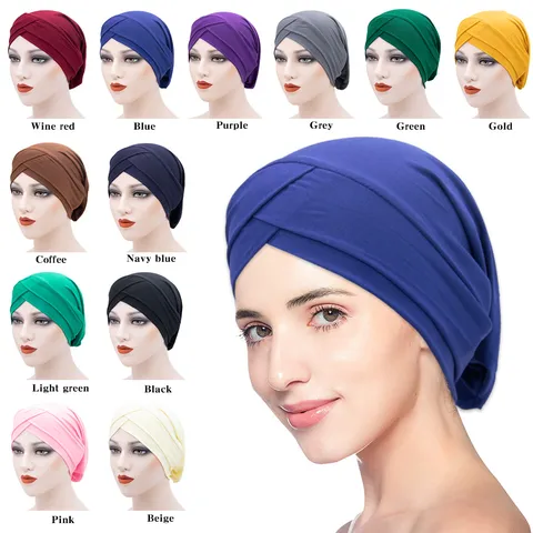 Damen Chemotherapie Mütze Milchseide Kreuz Geplischt Turban Hut Weich Atmungsaktiv Tägliche Kleidung Kopfbedeckung