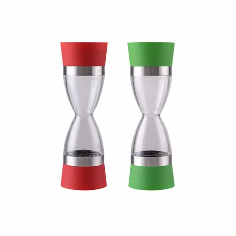 Moulin à Sel et Poivre Manuel Grosseur Réglable Plastique ABS Transparent Moulin à Épices Avec Noyau en Céramique Outil de Cuisine