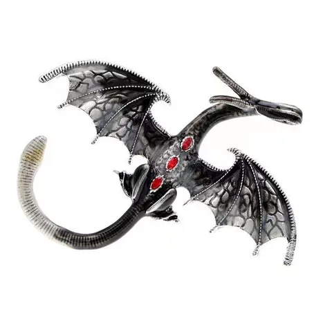 Vintage Alloy Cartoon Dragon Rhinestone Brooch Pendant Dual Purpose Western Dragon Enamel Pin Novelty Animal Jewelry Gift For Unisex
