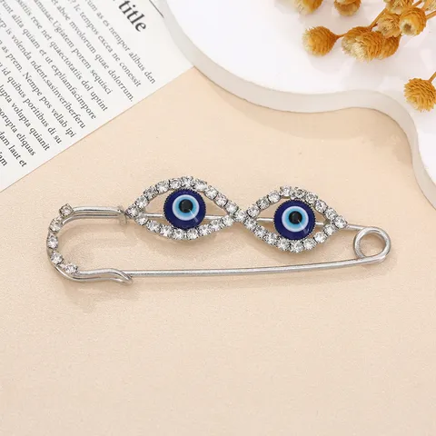 Alloy Rhinestone Evil Eye Brooch Pin Enamel Hand Of Fatima Brooch Minimalist Fashion Clothing Accessories Voor Vrouwen Mannen