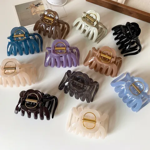 Pinza para el Pelo Grande de Calabaza Estilo Francés para Mujer Clip de Tiburón de Plástico PC de Alta Calidad para Cabello Grueso Accesorios