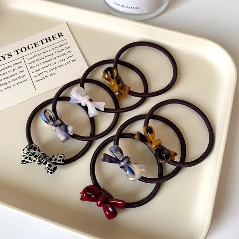 Elastico per Capelli con Fiocco Dolce Corda per Capelli in Resina ad Alta Elasticità Per Donne Ragazze Porta Coda di Cavallo Versatile Accessori per Capelli