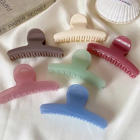 Pinza de Pelo Minimalista de Acetato Color Sólido Forma de Arco Grande Horquilla para Moño Sombrerería Elegante para Mujer