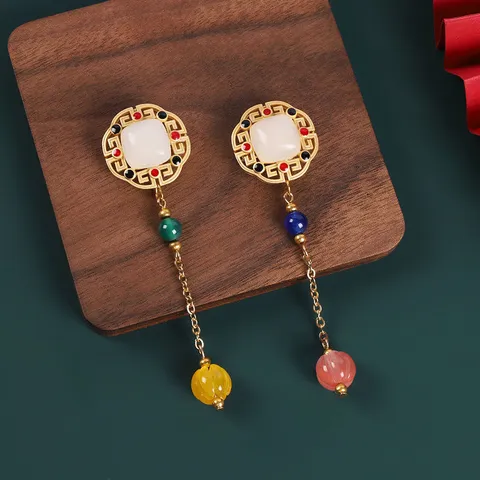 Vintage Neo Chinese Style Hollow Fretwork Brooch Pendant Alloy Artificial Pearl Rhinestone Tassel Pin For Women Cheongsam Accessory
