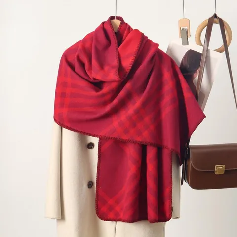 Damen Herbst Winter Imitation Kaschmir Karo Schal Warmer Schal Doppelseitiges Gitter Hals Schal Mode Tägliche Accessoires