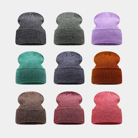 Herbst Winter Warm Strick Beanie Mütze Mehrfarbig Gesprenkelt Pullover Mütze Casual Slouchy Skull Cap Für Herren Damen