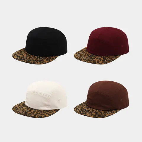Unisex Hip Hop Flat Brim Hat Leopard Print Colorblock Baseball Cap Adjustable Streetwear Outdoor Sun Hat