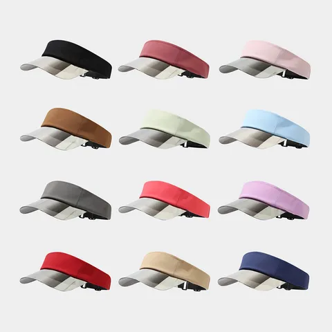 Trendy Laser Mirror Visor Hat Adjustable Open Top Sun Hat Sports Outdoor Running UV Protection Shading Cap For Men Women