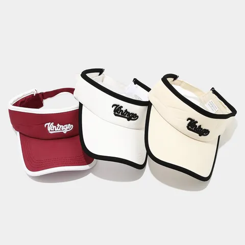 Visière de Soleil Vintage à Broderie de Lettres pour Femmes Sommet Vide Réglable Coton Respirant Chapeau de Soleil de Sport Extérieur