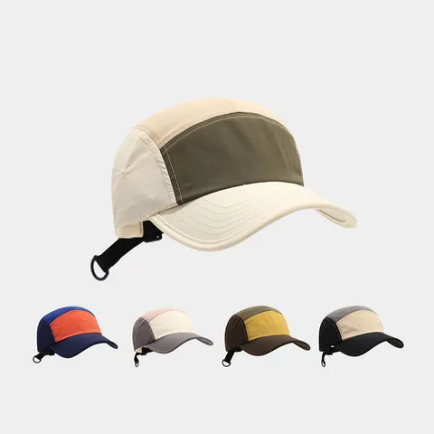 Casquette 5 Panels Vintage Américain Color Block pour Hommes Femmes Séchage Rapide Respirant Casquette de Baseball Patchwork Streetwear Sportif