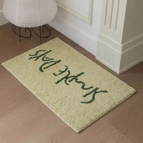 Moderne Minimalistische Polyester Fußmatte Weicher Getufteter Absorbierender Badezimmerteppich Koreanischer Stil Rutschfeste Vordertürmatte Für Zuhause