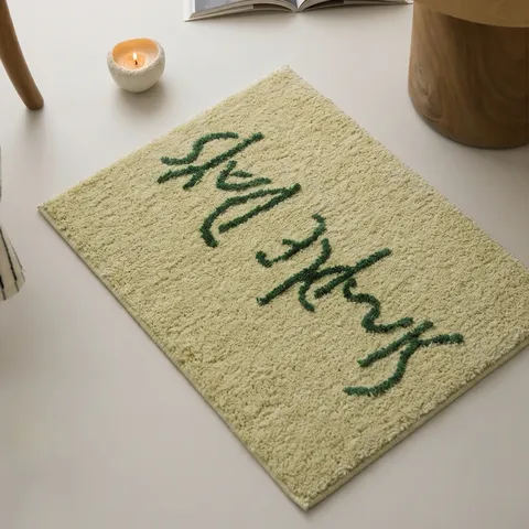 Moderne Minimalistische Polyester Fußmatte Weicher Getufteter Absorbierender Badezimmerteppich Koreanischer Stil Rutschfeste Vordertürmatte Für Zuhause