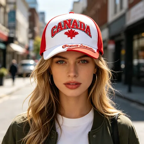 Unisex Polyester 3D Embroidered Baseball Cap Canada Flag Maple Leaf Letters Outdoor Casual Fashion Sunshade Sun Protection Duckbill Hat