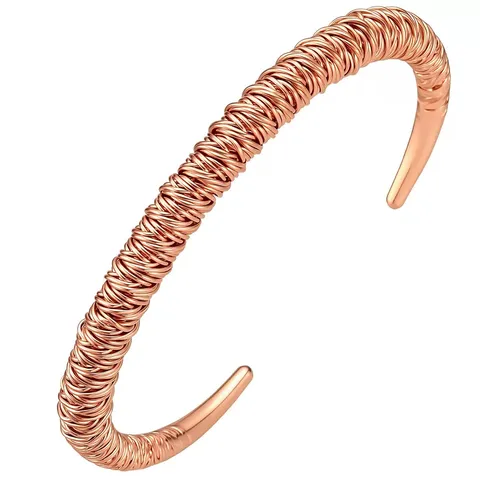 Red Copper Woven Open Adjustable Bracelet Vintage Luxury Braided Bangle Geometric Red Copper Hand Jewelry For Women Men