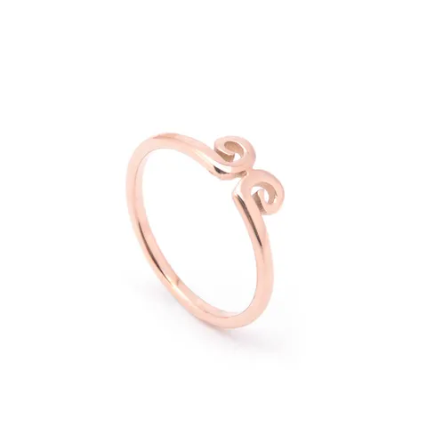 Rose Gold Titanium Steel Open Ring For Women Ethnic Cloud Pattern Tightening Curse Adjustable Fashion Finger Jewelry Gift