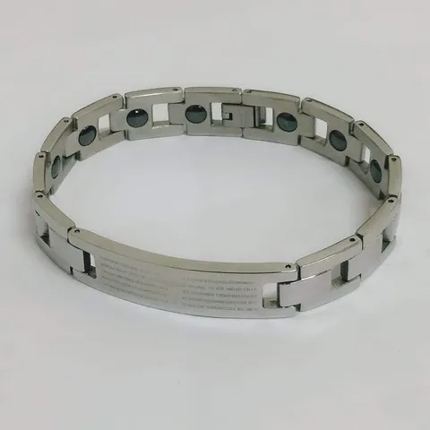 Men Titanium Steel Magnet Bracelet Vintage Religious Cross Prayer Lettering Wristband Fashion Hip Hop Jewelry