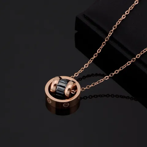 Luxury Titanium Steel Rhinestone Pendant Necklace For Women Elegant Heart Clover Swan Geometric Choker Chain Statement Jewelry Gift