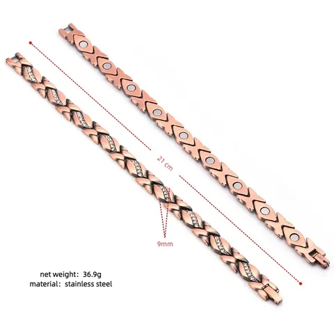 Edgy Titanium Steel Magnetic Leaf Bracelet Luxurious Copper Plated Rhinestone Leaf Chain Adjustable Bracelet For Unisex Hand Jewelry Daily Gift