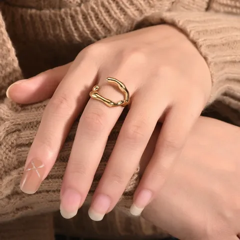 Stainless Steel Geometric Hollow Heart Star Butterfly Open Ring For Women Minimalist Adjustable Gold Silver Finger Ring Jewelry Gift