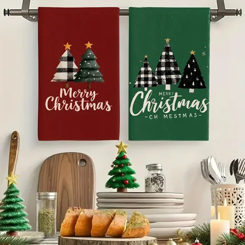 Strofinacci da Cucina in Microfibra Natalizi Panni Assorbenti Stampati Festivi per Cucina di Casa