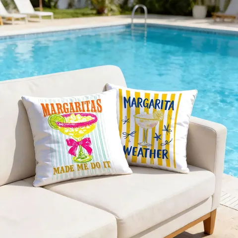 Summer Dopamine Striped Throw Pillow Cover Beach Vacation Poolside Outdoor Cushion Cover Decorative Pillowcase