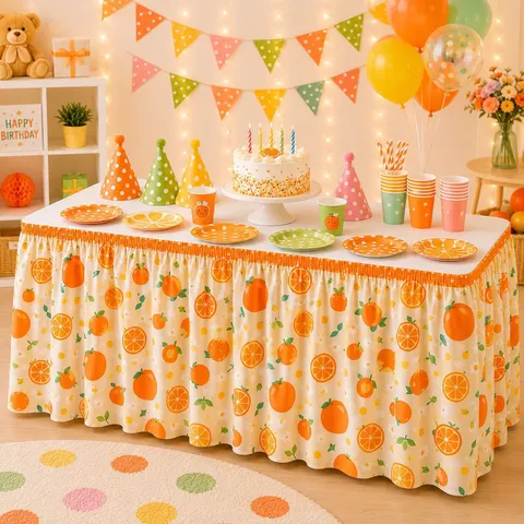Floraler Tischrock Rüschen Polyester Tischdecke Für Geburtstag Party Home Dekor Staubdicht Schrankabdeckung Landhausstil Tischdekoration Bankett