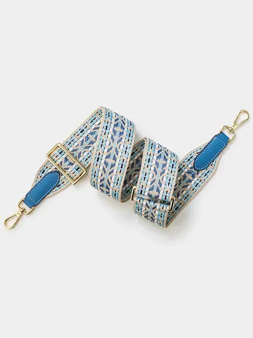 Adjustable Wide Shoulder Bag Strap Vintage Geometric Polyester Replacement Crossbody Purse Strap With Metal Buckle For Women