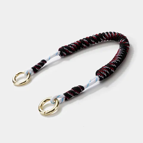 Western Retro Braided Polyester Bag Strap Thick Rope Replacement Handle With Metal Round Clasps For Shoulder Messenger Bucket Bags Modification Accessory
