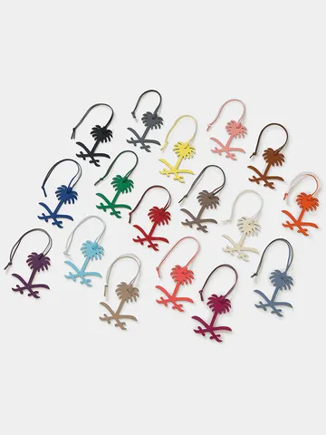 Genuine Leather Cowhide Date Palm Tree Bag Charm Luxury Car Keychain Pendant For Women Handbag Decoration Keyring Gift