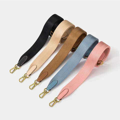 Universele Nylon Geweven Brede Tasriem Visgraat Vervangende Schouderriem Lederen Patchwork Hardware Musketonluiting Handtas Crossbody Tas Accessoire