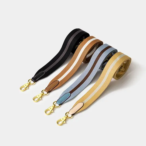 Tracolla Larga Universale di Ricambio A Righe Colorate In Poliestere Tessuto Dettagli In Pelle Fibbia In Metallo Per Borse A Tracolla Accessori