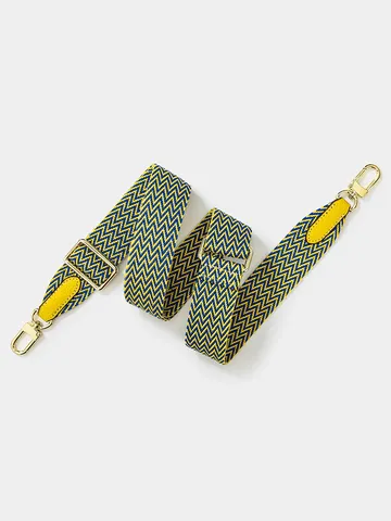 Adjustable Wide Shoulder Strap Crossbody Bag Replacement Polyester Woven Webbing Strap Stripe Design Hardware Clasp DIY Bag Accessories
